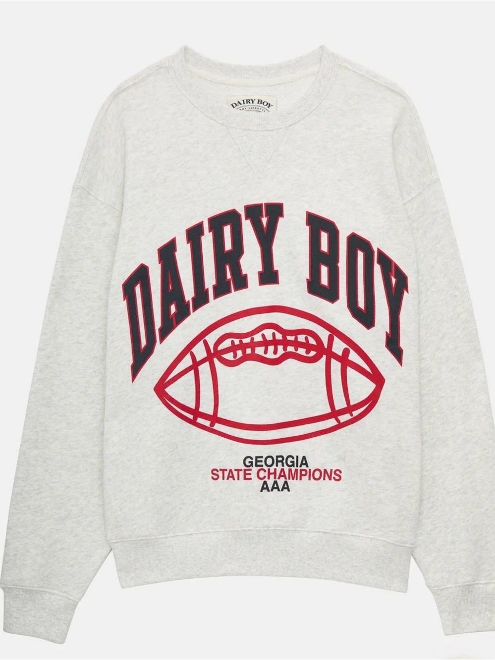 Dairy Boy Light Gray Graphic Crewneck Sweatshirt